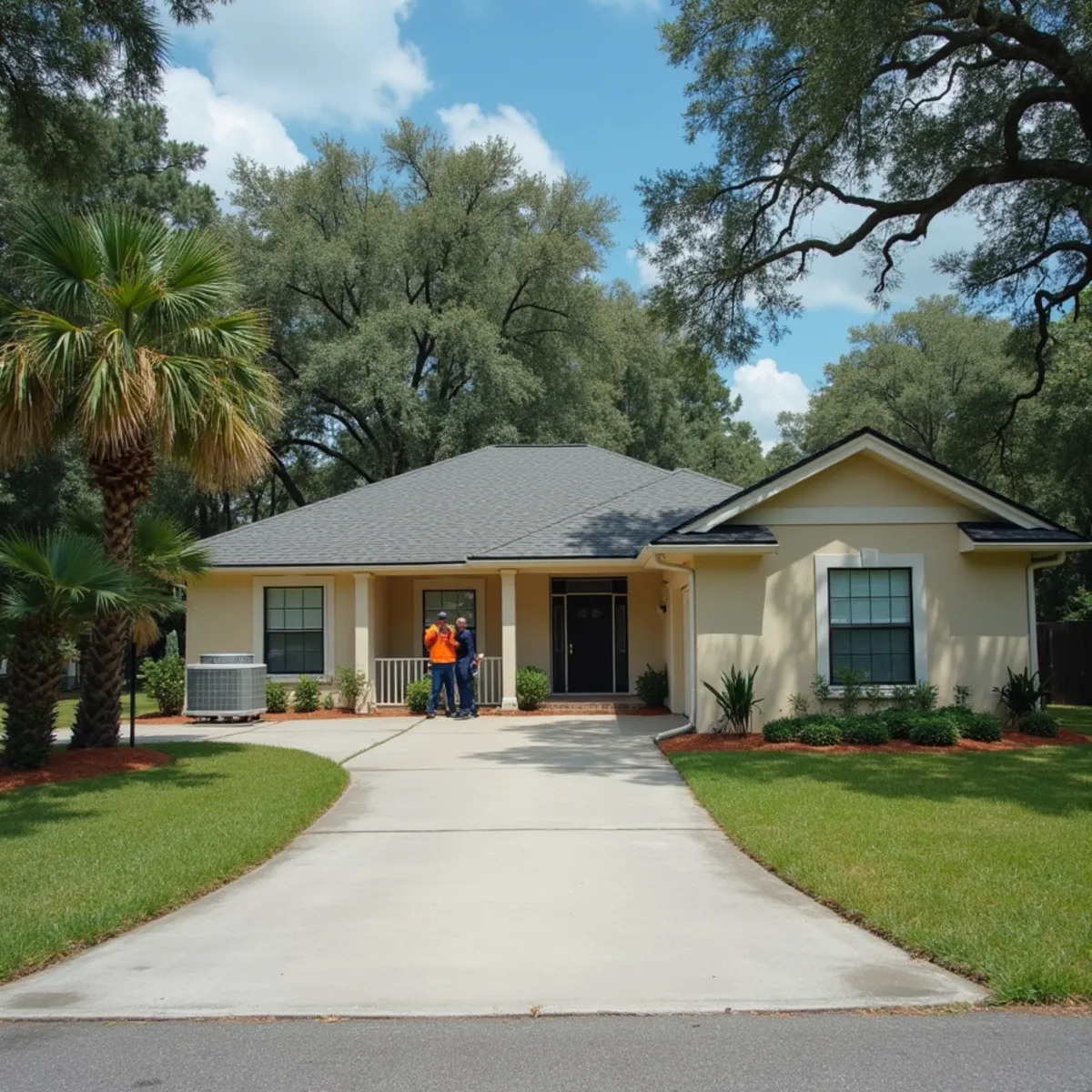 Single-story 1970s Orange Park, FL home with an outdoor air conditioning unit
